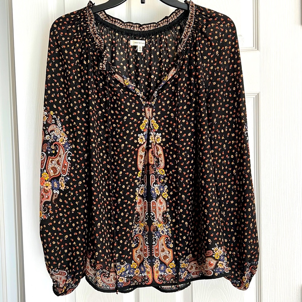 Boho Black Print shirt